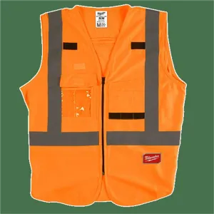 Milwaukee Tool Class 2 High Visibility Orange Safety Vest - 4XL/5XL