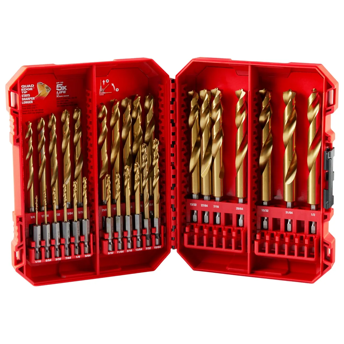Milwaukee Tool SHOCKWAVE Impact Duty RED HELIX Titanium Drill Bit Set ‐ 29PC