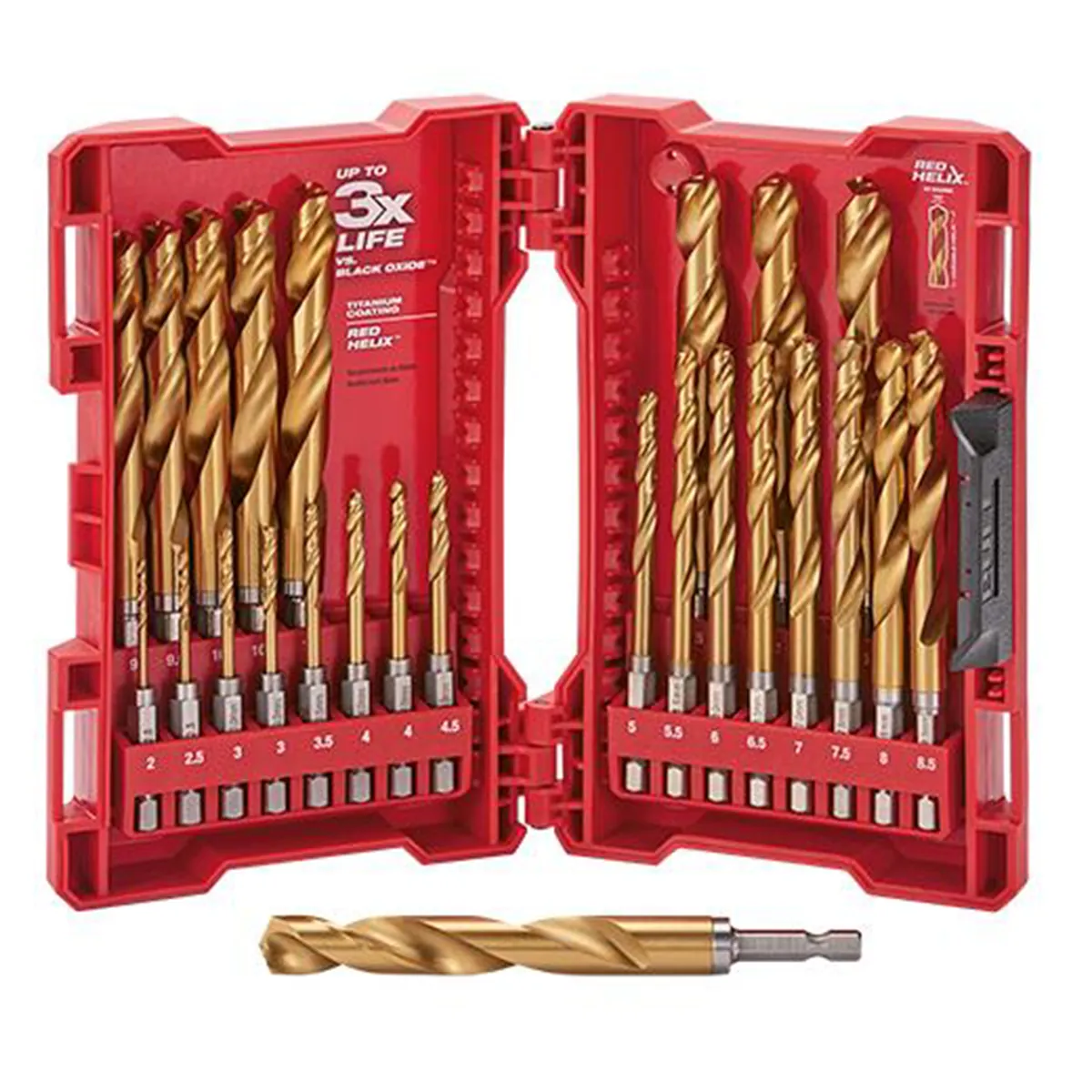 Milwaukee Tool SHOCKWAVE Impact Duty RED HELIX Titanium Metric Drill Bit Set ‐ 25PC