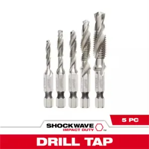 Milwaukee Tool 5 Pc SHOCKWAVE Impact Metric Drill and Tap Bit Set