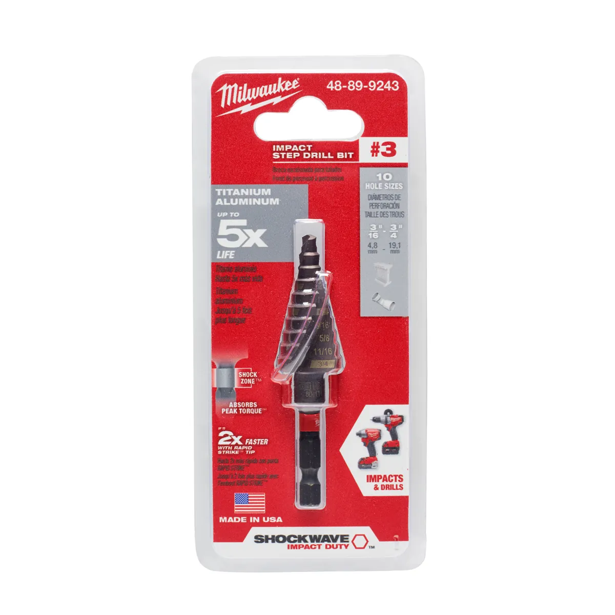 Milwaukee Tool SHOCKWAVE Impact Duty #3 3/16 - 3/4"