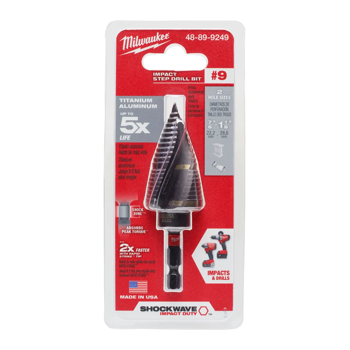 Milwaukee Tool SHOCKWAVE Impact Duty #9 7/8" & 1-1/8"