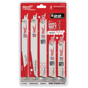 Milwaukee Tool SAWZALL Demolition Blade Set - 5PC