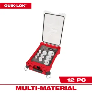 Milwaukee Tool 12 Piece QUIK LOK HOLE DOZER Bi-Metal Kit with PACKOUT Compact Organizer