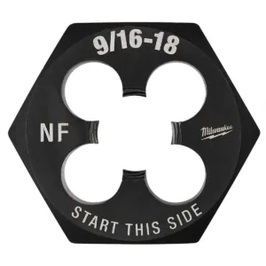 Milwaukee Tool 9/16"-18 NF 1-7/16" Hex Threading Die
