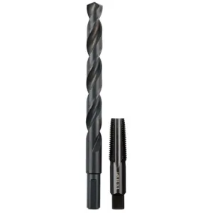 Milwaukee Tool 1/4"-18 NPT Straight Flute Plug Tap & 7/16" Drill Bit