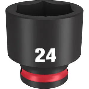 Milwaukee Tool SHOCKWAVE Impact Duty 3/8"Drive 24MM Standard 6 Point Socket
