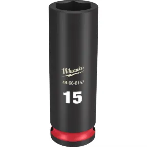 Milwaukee Tool SHOCKWAVE Impact Duty 3/8"Drive 15MM Deep 6 Point Socket