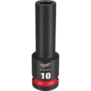 Milwaukee Tool SHOCKWAVE Impact Duty 1/2"Drive 10MM Deep 6 Point Socket