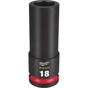 Milwaukee Tool SHOCKWAVE Impact Duty 1/2"Drive 18MM Deep 6 Point Socket