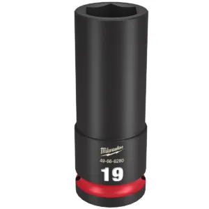 Milwaukee Tool SHOCKWAVE Impact Duty 1/2"Drive 19MM Deep 6 Point Socket