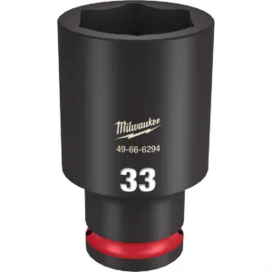 Milwaukee Tool SHOCKWAVE Impact Duty 1/2"Drive 33MM Deep 6 Point Socket