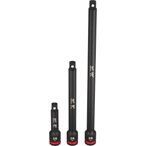 Milwaukee Tool 3PC SHOCKWAVE Impact Duty 3/8" Drive Extension Set