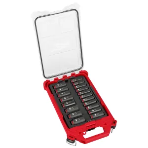 Milwaukee Tool SHOCKWAVE Impact Duty Socket 3/8&rdquo; Dr 19PC MM PACKOUT Set