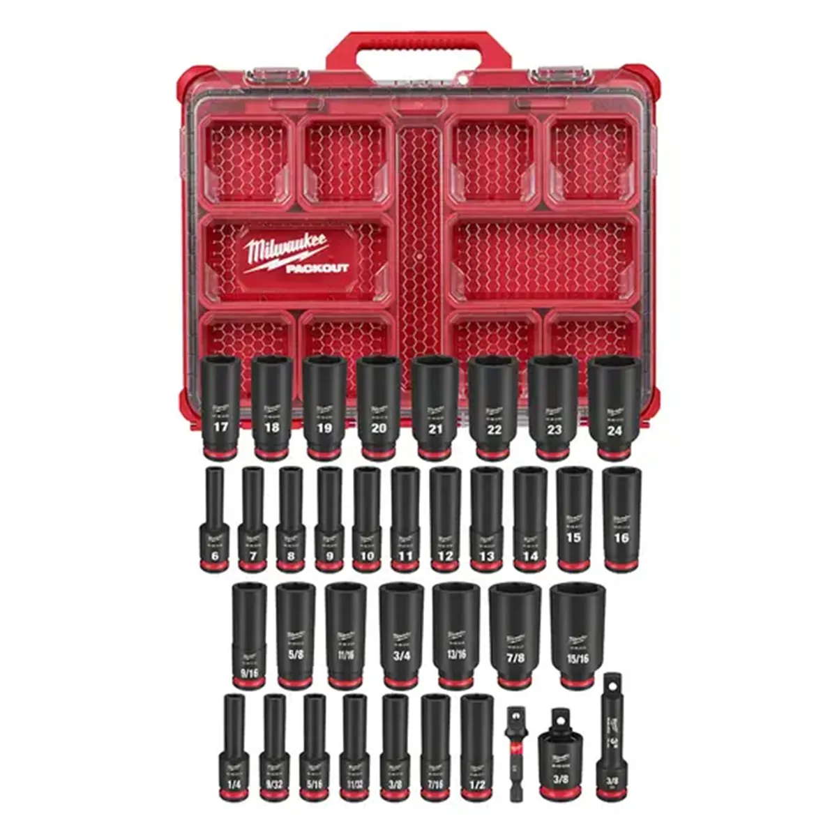 Milwaukee Tool SHOCKWAVE Impact Duty Socket 3/8” Dr 36PC PACKOUT Set