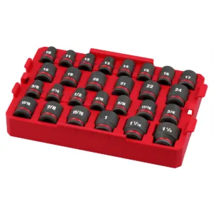Milwaukee Tool SHOCKWAVE Impact Duty Socket 1/2&rdquo; Dr 27PC SAE TRAY Set
