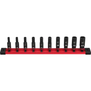 Milwaukee Tool 10PC SHOCKWAVE Impact Duty SAE Deep 6 Point Socket Set