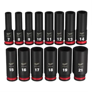 Milwaukee Tool 14PC SHOCKWAVE Impact Duty 3/8" Drive Metric Deep 6 Point Socket Set