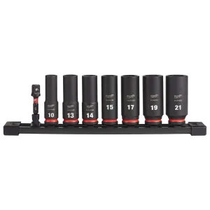 Milwaukee Tool 8PC SHOCKWAVE Impact Duty 3/8" Drive Metric Deep 6 Point Socket Set