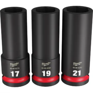 Milwaukee Tool 3PC SHOCKWAVE Impact Duty 1/2" Drive Metric Deep 6 Point Socket Set