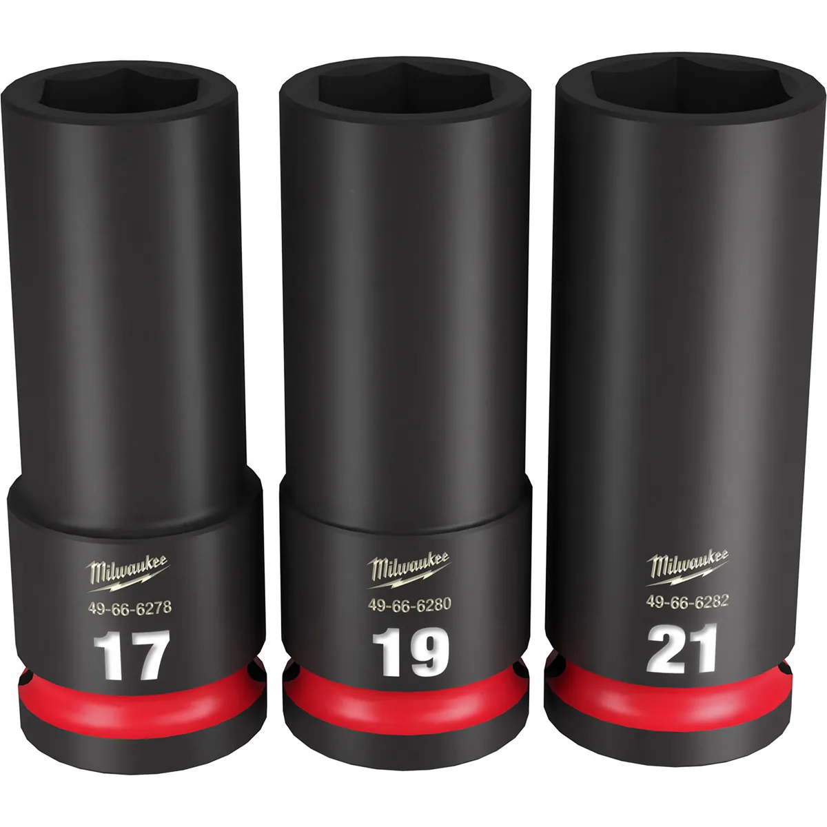 Milwaukee Tool 3PC SHOCKWAVE Impact Duty 1/2" Drive Metric Deep 6 Point Socket Set