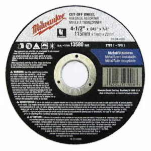 Milwaukee Tool 4-1/2" x .045" x 7/8" Cut-Off Wheel (Type 1)