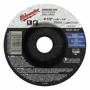 Milwaukee Tool 5" x 1/4" x 7/8" Grinding Wheel (Type 27)