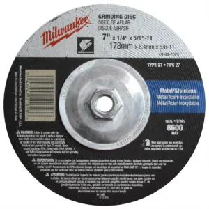 Milwaukee Tool 7" x 1/4" x 5/8-11" Grinding Wheel (Type 27)