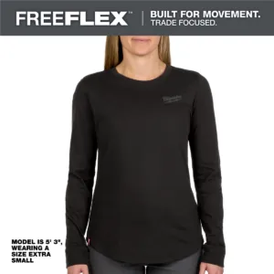 Milwaukee Tool Womens FREEFLEX Hybrid Tee - Long Sleeve Black L