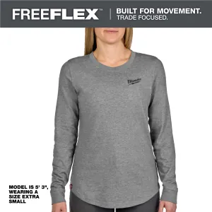 Milwaukee Tool Womens FREEFLEX Hybrid Tee - Long Sleeve Gray L