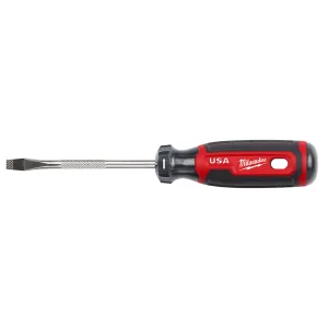 Milwaukee Tool 1/4" Slotted 4" Cushion Grip Screwdriver (USA)