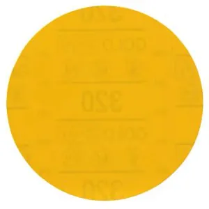 3MTM HookitTM Gold Abrasive Disc 09237, 320, 5 in (125 mm), No Hole, 50 Discs/Carton, 4 Cartons/Case