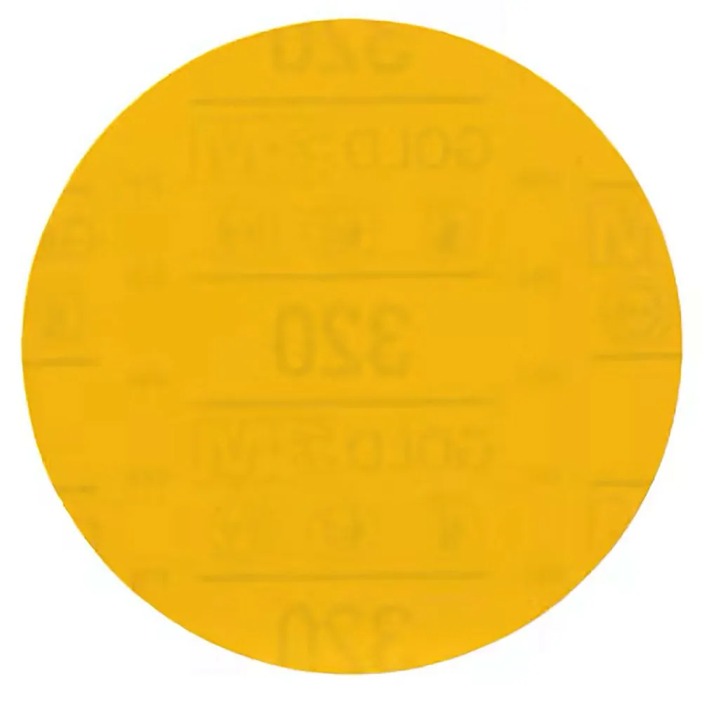 3MTM HookitTM Gold Abrasive Disc 09237, 320, 5 in (125 mm), No Hole, 50 Discs/Carton, 4 Cartons/Case