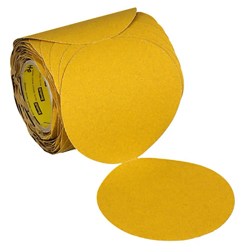 3MTM StikitTM Gold Abrasive Disc Roll 09350, 80D, 8 in (203 mm), No Hole, 100 Discs/Roll 6 Rolls/Case