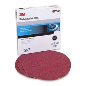 SANDING DISC RED HOOKIT 6IN DISC P180 50 BOX
