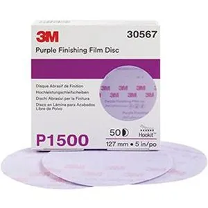 SANDING PURPLE FILM DISC 5IN HOOKIT P1500 50PK