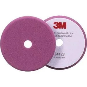 3M Perfect-it Random Orbital Foam Polishing Pad 34123, Fine, Purple, 5 in (130 mm)
