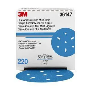 Hookit Blue Abrasive Disc Multi-hole 3 220G