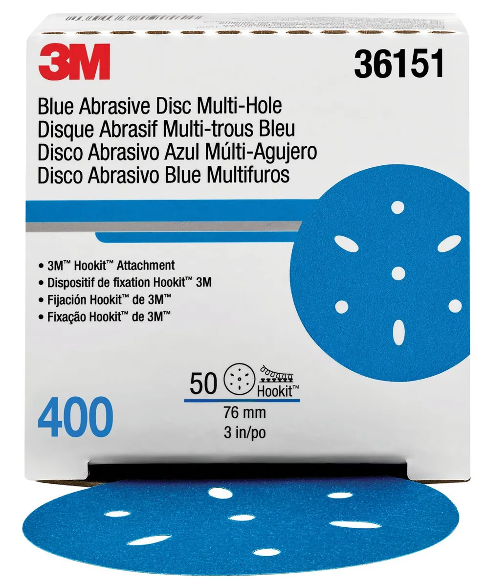 Hookit Blue Abrasive Disc Multi-hole 3 400G
