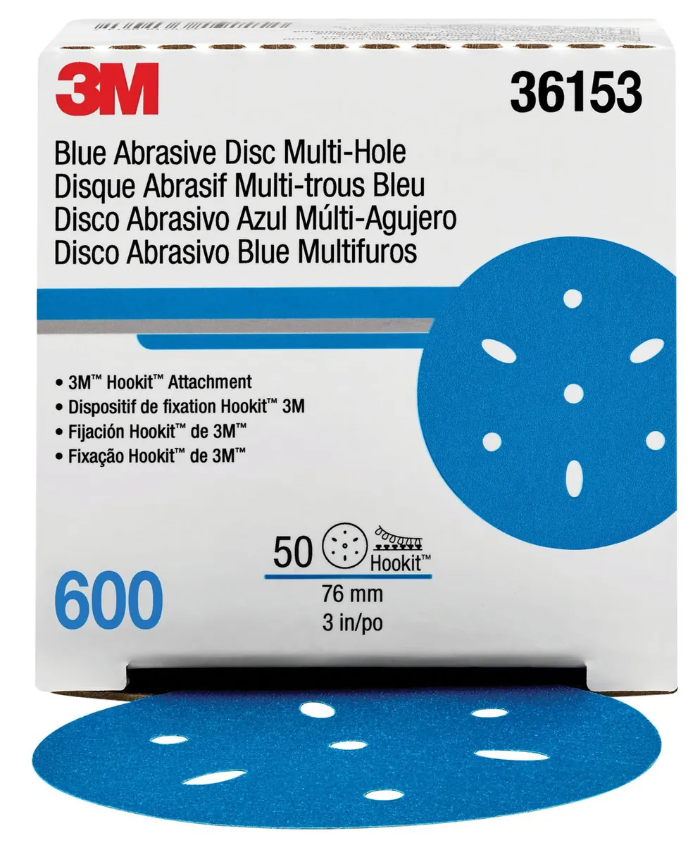 Hookit Blue Abrasive Disc Multi-hole 3 600G