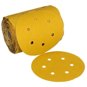 3MTM StikitTM Gold Abrasive Disc Roll 61645, 80D, 6in (150mm), Dust-Free, 100 Discs/Roll, 6 Rolls/Case