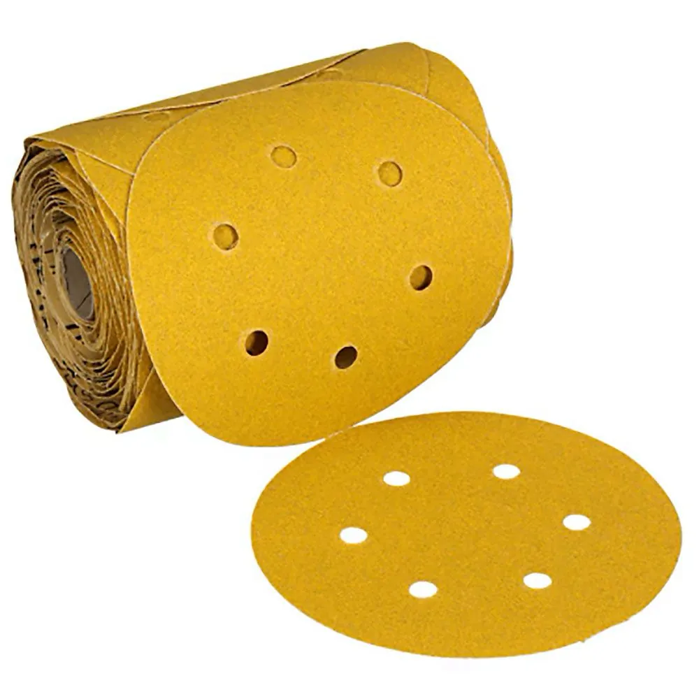 3MTM StikitTM Gold Abrasive Disc Roll 61645, 80D, 6in (150mm), Dust-Free, 100 Discs/Roll, 6 Rolls/Case