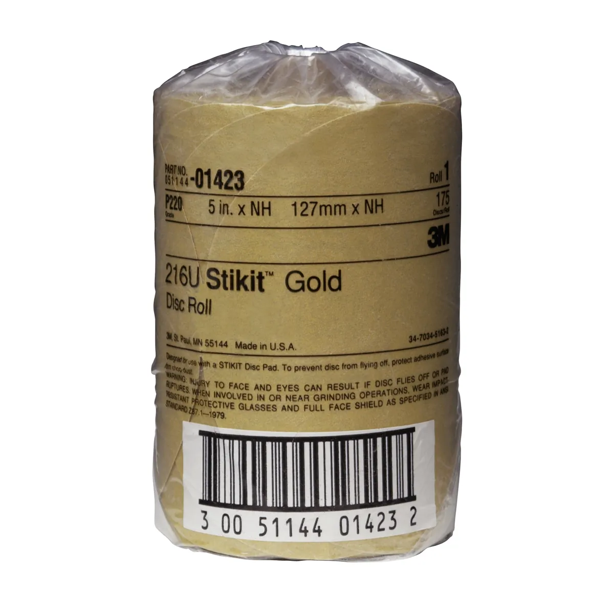 3M GOLD DISC ROLLS STIKIT P220 5IN 175/ROLL