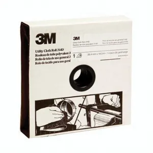 3M 19781 314D Series Utility Cloth Roll, 1 in W x 20 yd L, P120 Grit, Fine Grade, Aluminum Oxide