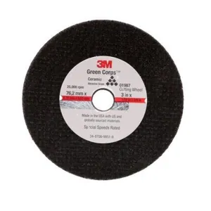 3M Cut-Off Wheel 01988, 3 in x 1/16 in x 3/8 in, 50Ea
