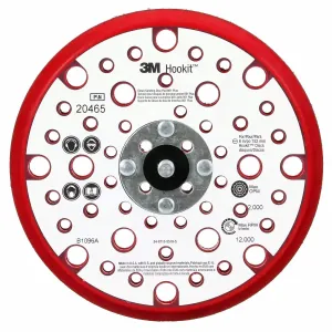 3M 6 Inch Xtract Low Profile Backup Pad - External 53 Holes Red Foam