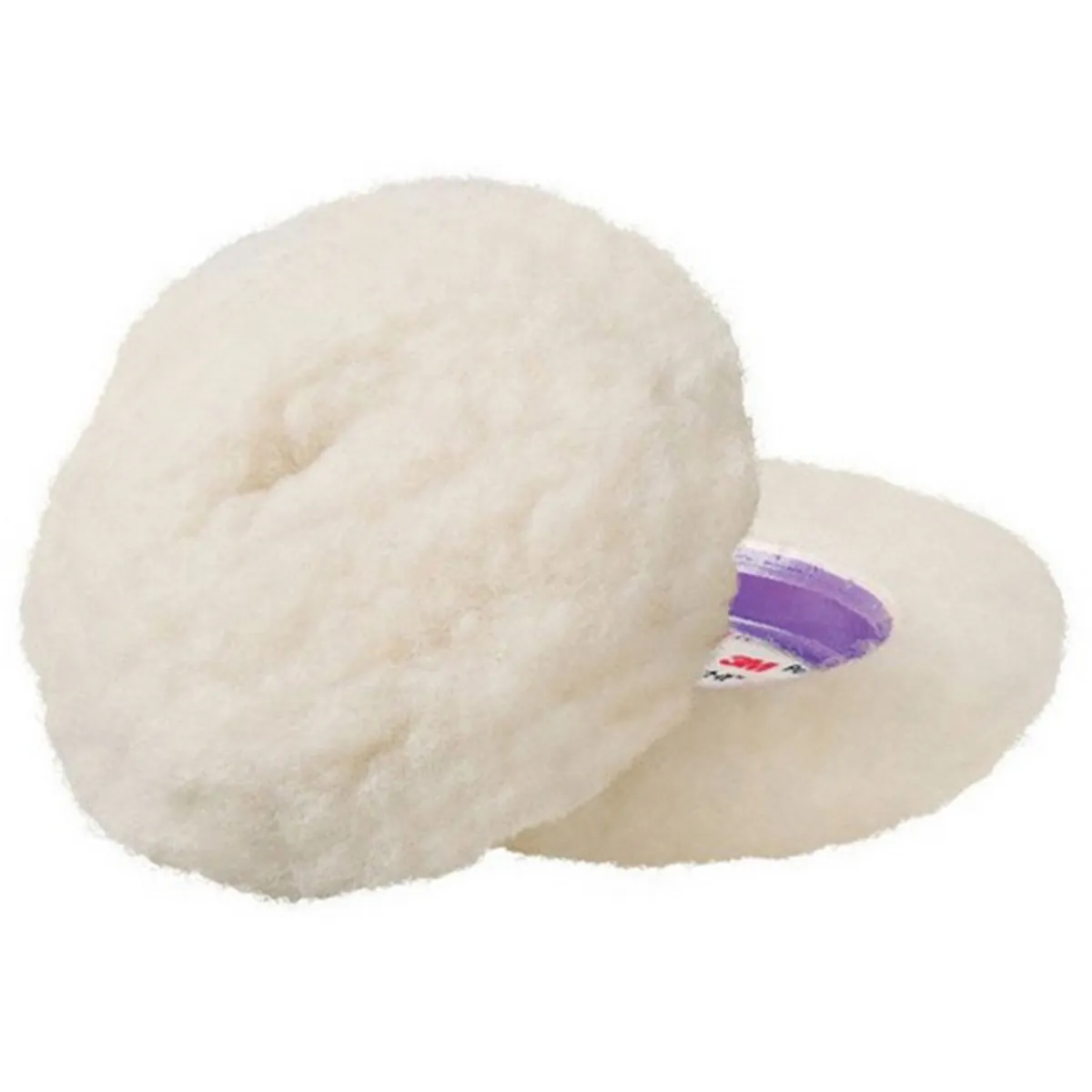 3M Perfect-It 30040 Single Sided Compounding Pad, 4 in Dia, Hook and Loop Attachment, Low Lint Wool Pad, White