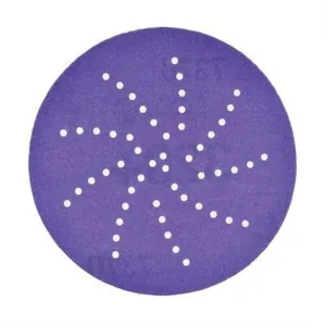 3M Cubitron II 31462 737U Series Multi-Hole Clean Sanding Abrasive Disc, 3 in Dia, 240+ Grit, Hook and Loop, Purple