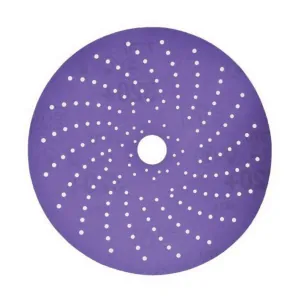 3M Cubitron II 31473 737U Series Multi-Hole Clean Sanding Abrasive Disc, 5 in Dia, 320+ Grit, Hook and Loop, Purple