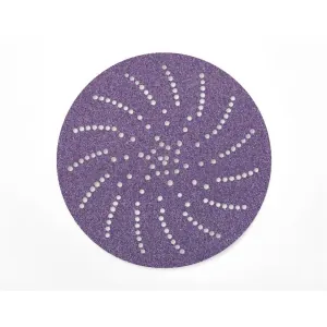 3M Cubitron II 31482 737U Series Multi-Hole Clean Sanding Abrasive Disc, 6 in Dia, 240+ Grit, Hook and Loop, Purple